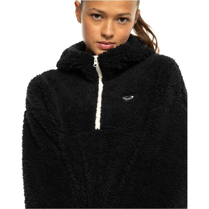 2024 Roxy Mujer Waves Of Warmth Sherpa Hoodie ERJPF03184 - True Black